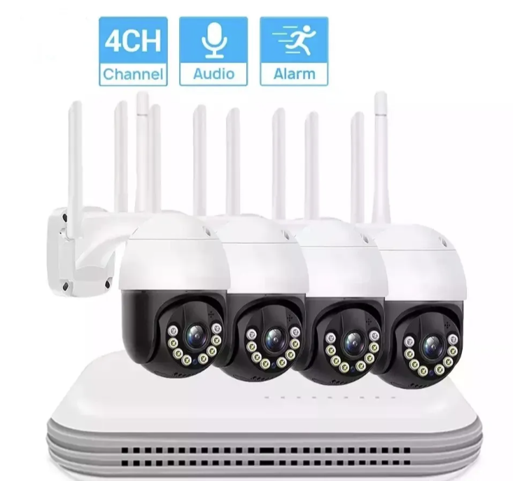 069 - PTZ WiFi Set 8MP – Komplet Video Nadzora sa 4 Rotirajuće Kamere (VN-1)