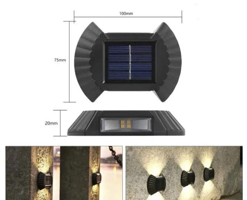 Solarne zidne lampe 4 kom – hladno bela (R-1)