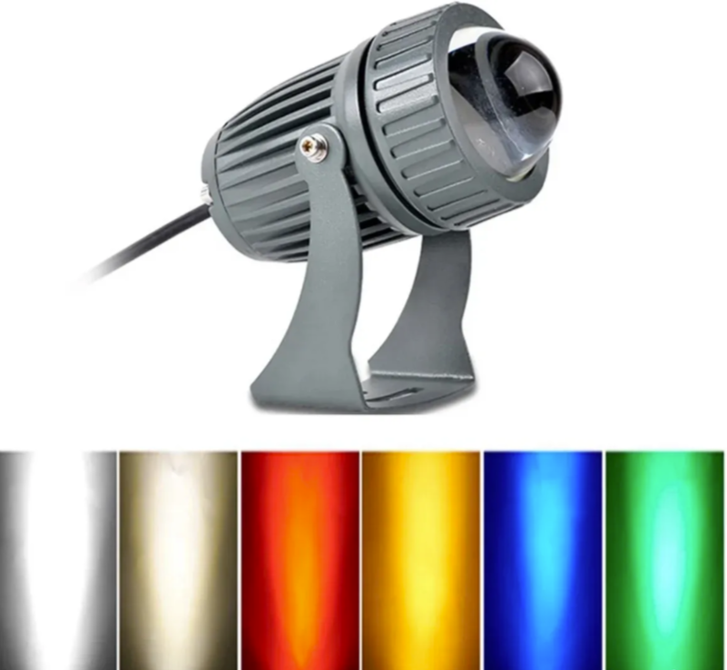 Zidna lampa uski snop 10W aluminijum siva (R-1)