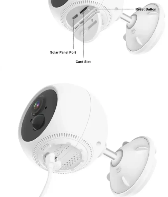 023 - Okrugla Širokougaona WiFi IP Kamera 3MP na Punjive Baterije (VN-1)