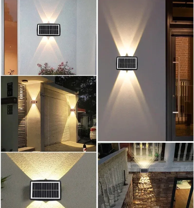 Solarna zidna dekorativna lampa za fasade 4 LED IP65 (R-1)