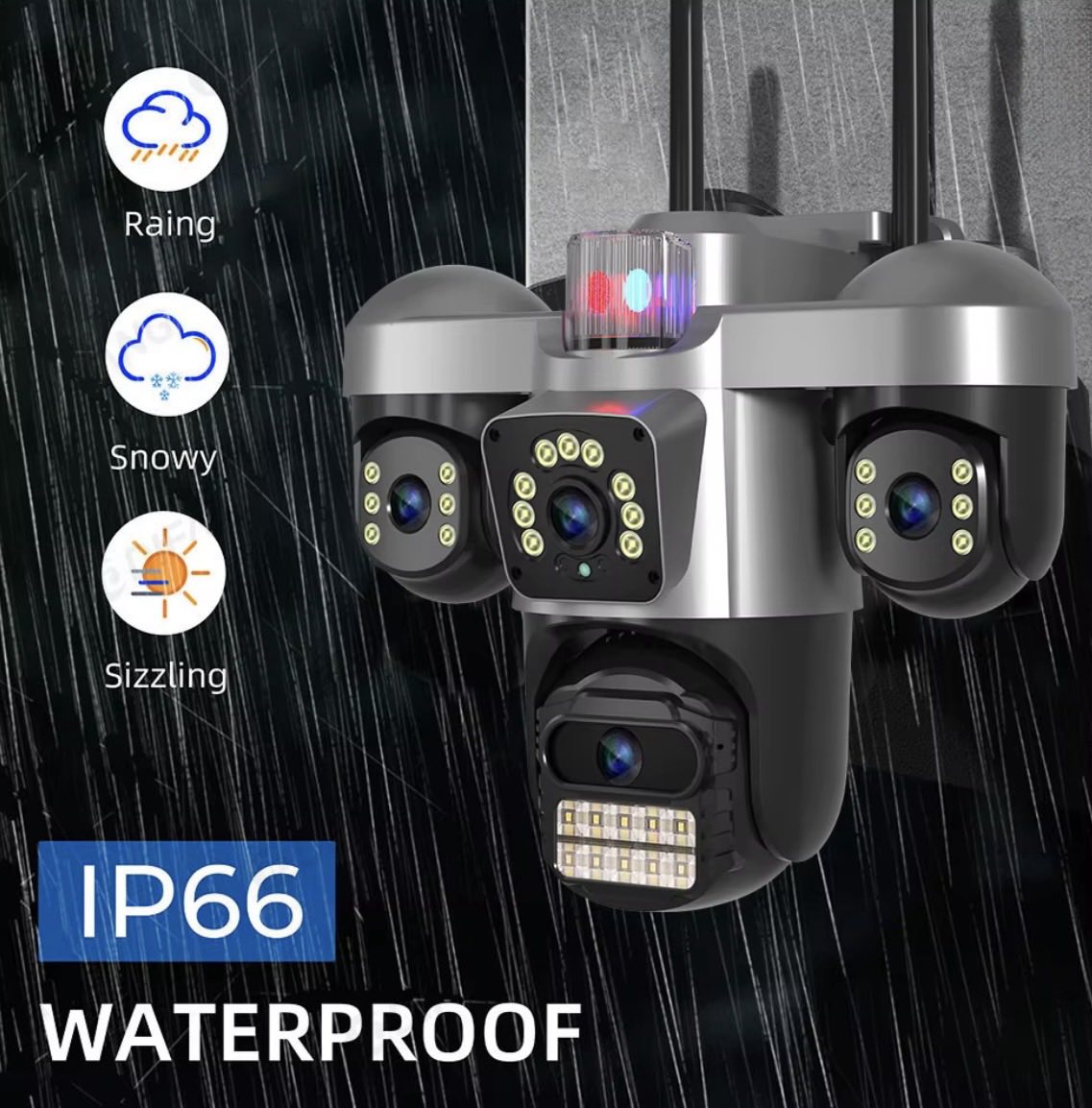 WiFi IP kamera 3 objektiva PTZ sa sirenom (VN-1)