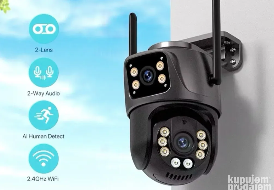 006 - Siva 28MP ICSEE WiFi PTZ Kamera Dve Glave (VN-1)