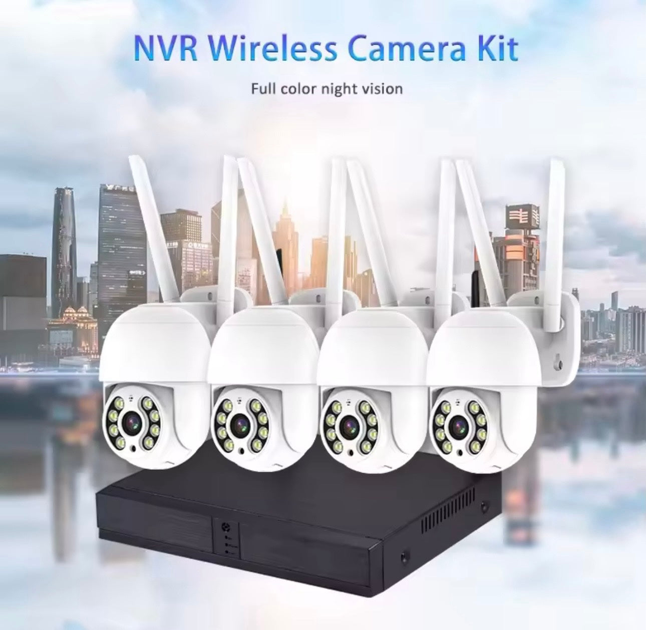 066 - WiFi PTZ set 12mpx – komplet 4 rotirajuće kamere sa NVR snimačem (VN-1)