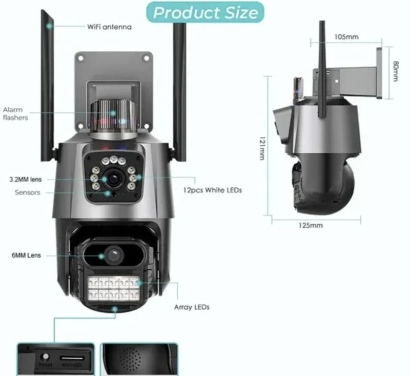 008 - Spoljna V380 Pro 4G SIM PTZ IP 28MP Kamera (VN-2)