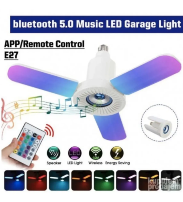 Trokraka pametna Bluetooth sijalica zvučnik RGB+W E27 36W (Z-1)