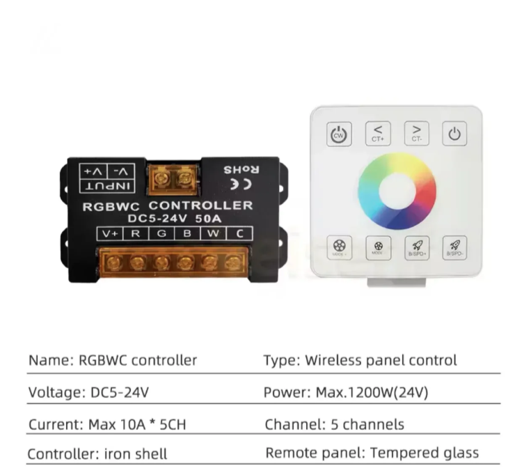 RGB LED kontroler 50A 5-24V sa touch panelom (LT-1)