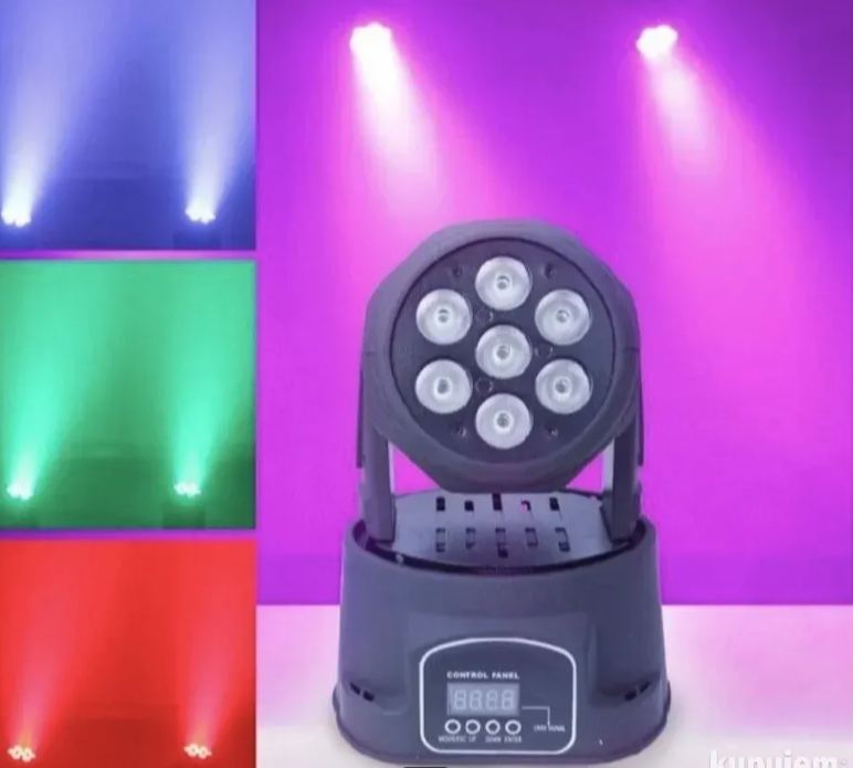 Par parke 7x10W roto RGB glava – LED wash DMX (RK-1)