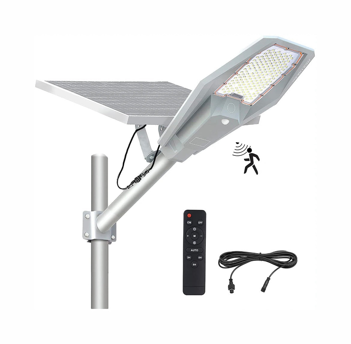 Solarna LED lampa 800W sa panelom i daljinskim – 3000lm IP65 (R-1)