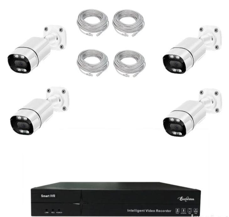 072 - POE Video Nadzor Set 5MP sa 4 IP Kamere i NVR Snimačem (VN-1)