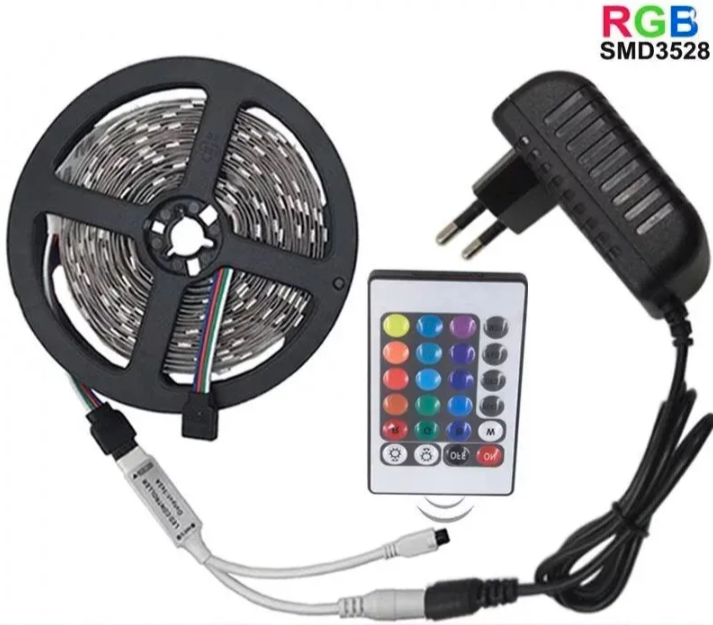 RGB LED traka 10m sa daljinskim upravljačem delimično vodootporna (LT-1)