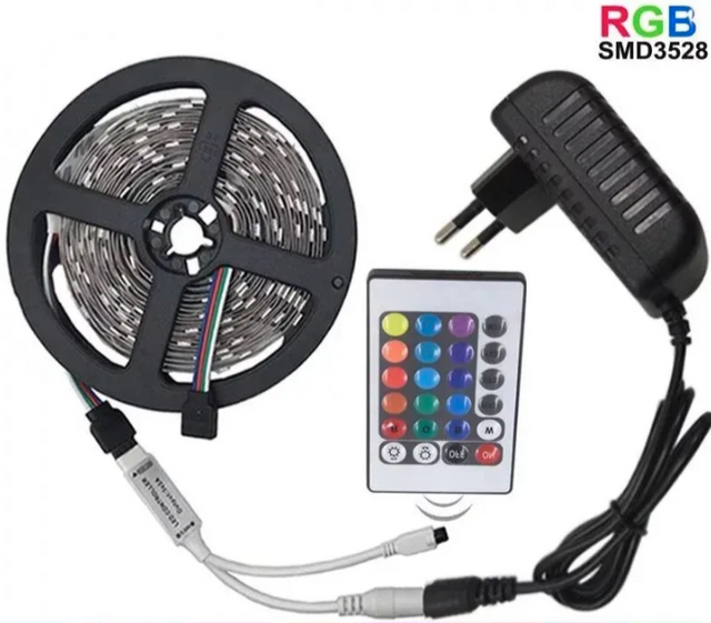 RGB LED traka 10m sa daljinskim upravljačem delimično vodootporna