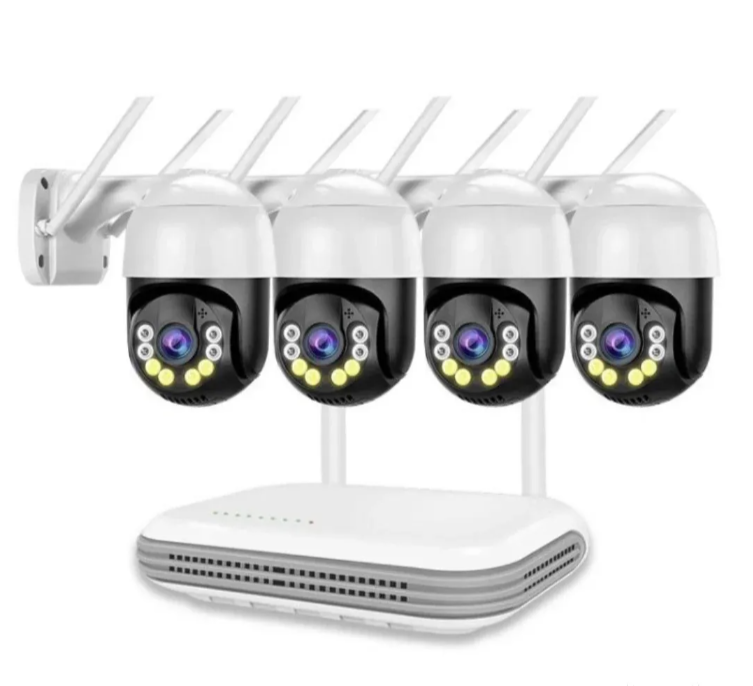069 - PTZ WiFi Set 8MP – Komplet Video Nadzora sa 4 Rotirajuće Kamere (VN-1)