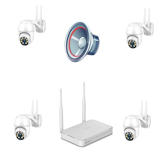 068 - WiFi PTZ set 8MP sa 4 rotirajuće kamere i NVR snimačem (VN-1)