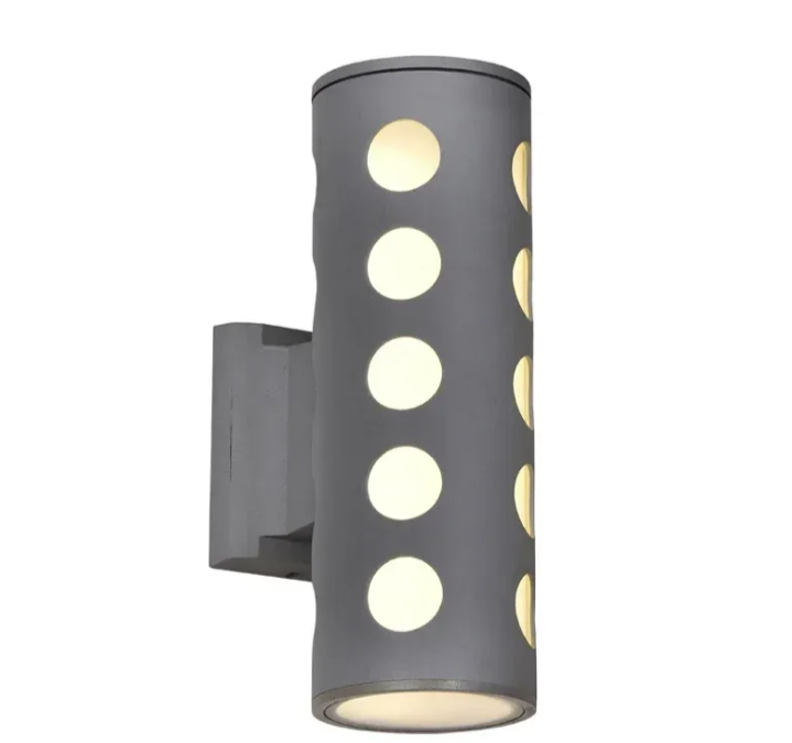 Zidna spoljna svetiljka 2xGU10 aluminijum i staklo siva (R-1)
