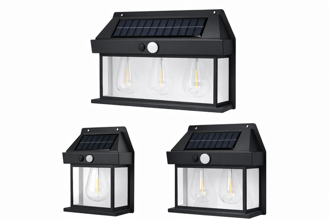 Solarna LED zidna lampa sa Edison sijalicom i senzorom pokreta