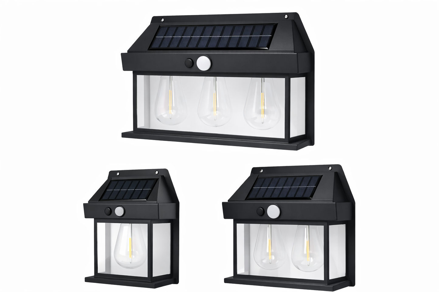 Solarna LED zidna lampa sa Edison sijalicom i senzorom pokreta (R-1)