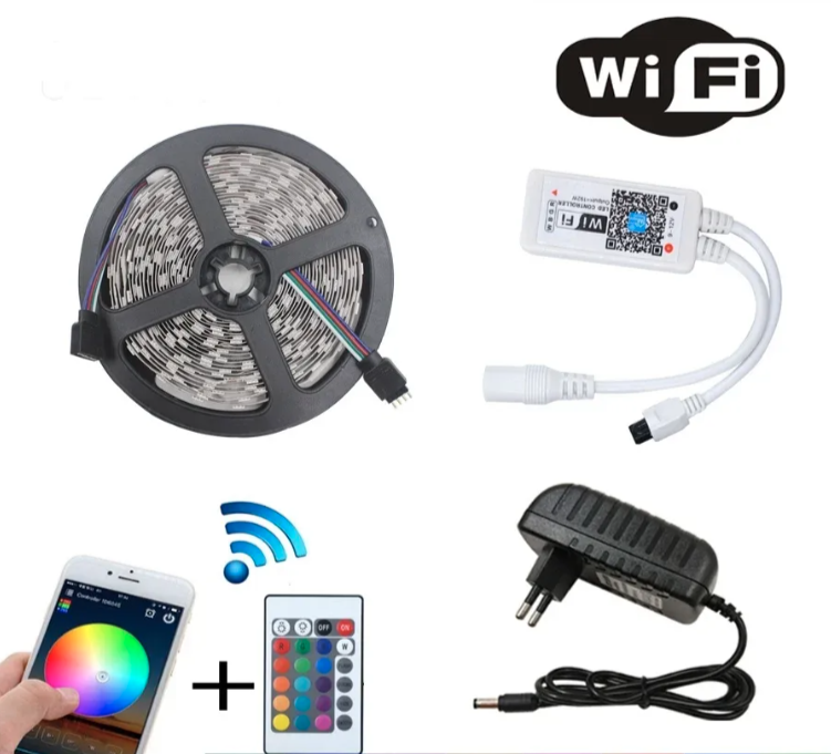 RGB LED traka 10m sa WiFi Bluetooth kontrolom i daljinskim (LT-1)