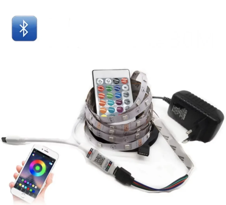 RGB LED traka 5m sa WiFi Bluetooth kontrolom i daljinskim (LT-1)