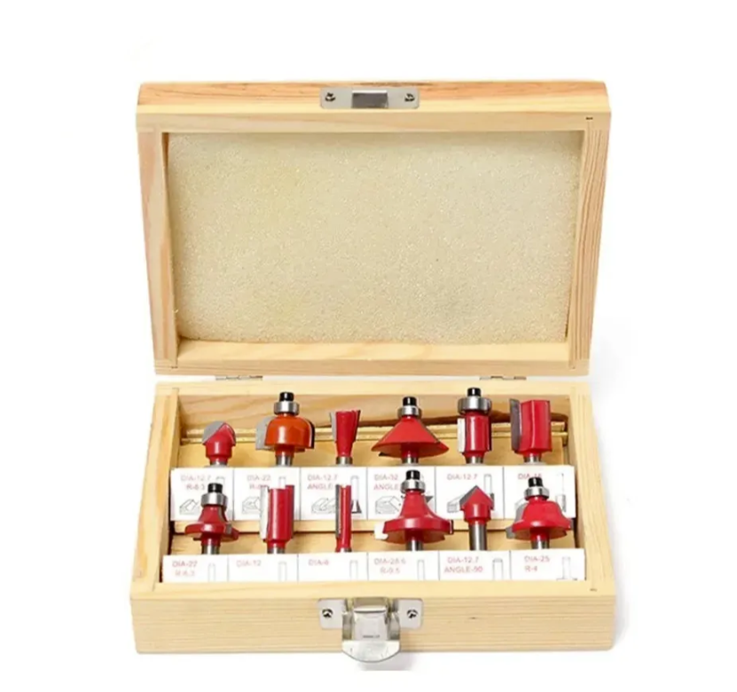 Set glodala za frejzer 8 mm – 12 komada u drvenoj kutiji (AA-1)