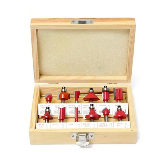 Set glodala za frejzer 8 mm – 12 komada u drvenoj kutiji (AA-1)