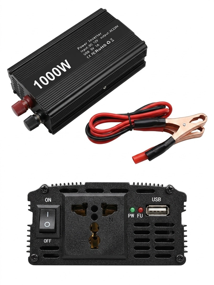 Inverter pretvarač napona 12V na 220V 1000W sa USB izlazom (SO-1)