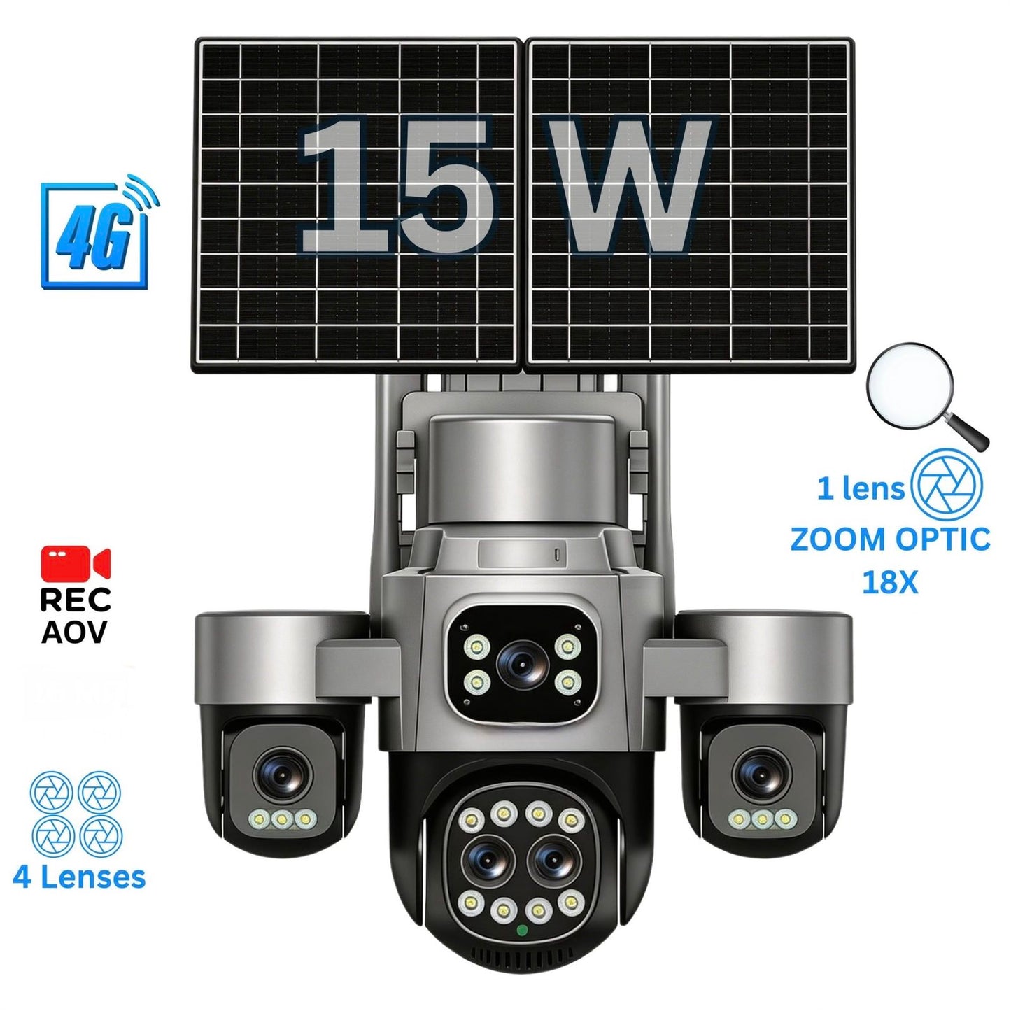 Solarna 4G PTZ kamera 5 objektiva 28MPx (VN-3)