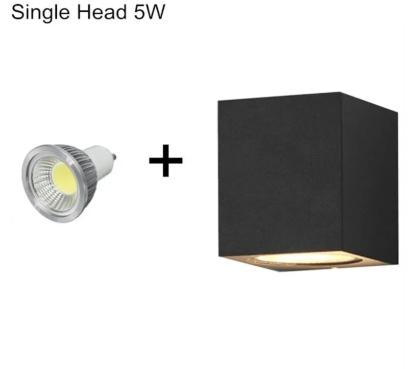 Zidna lampa jednostrana 5W aluminijum crna (R-1)