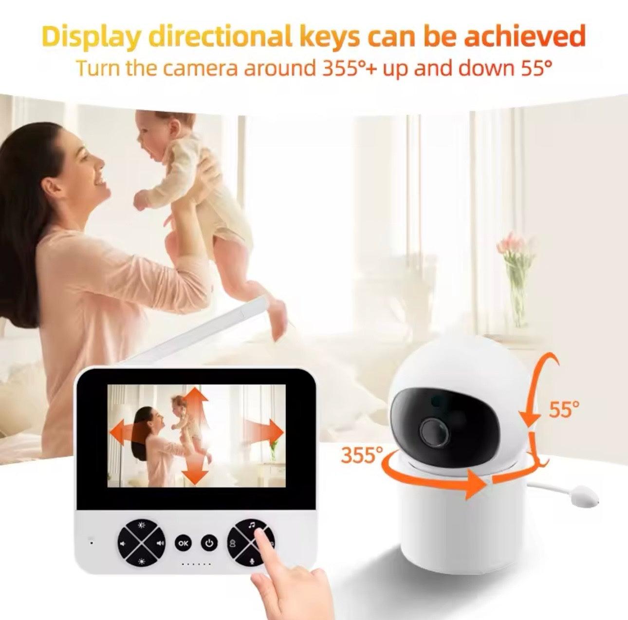 090 - Bebi Alarm Kamera sa 4.3 inča HD Ekranom i PTZ Funkcijom