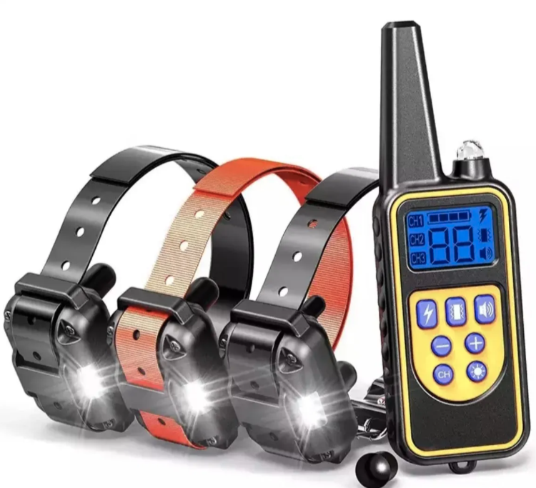 Teletakt ogrlica za dresuru tri psa Petcomer 800m IP67 (TK-1)