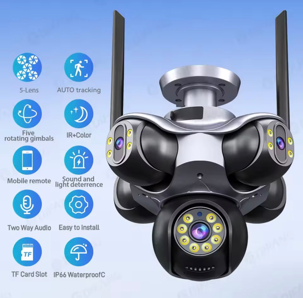 5u1 PTZ WiFi IP kamera 360° 8x zoom (VN-1)
