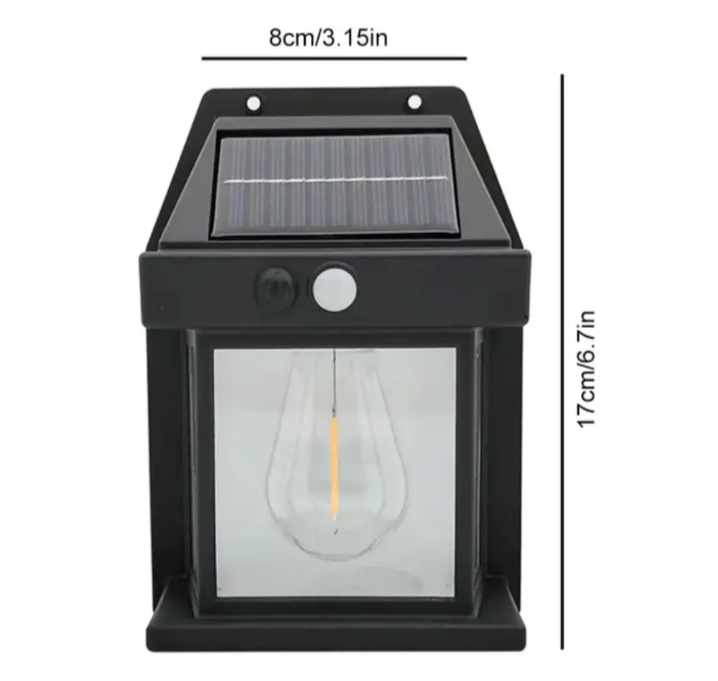 Solarna zidna lampa sa Edison sijalicom i senzorom pokreta (R-1)