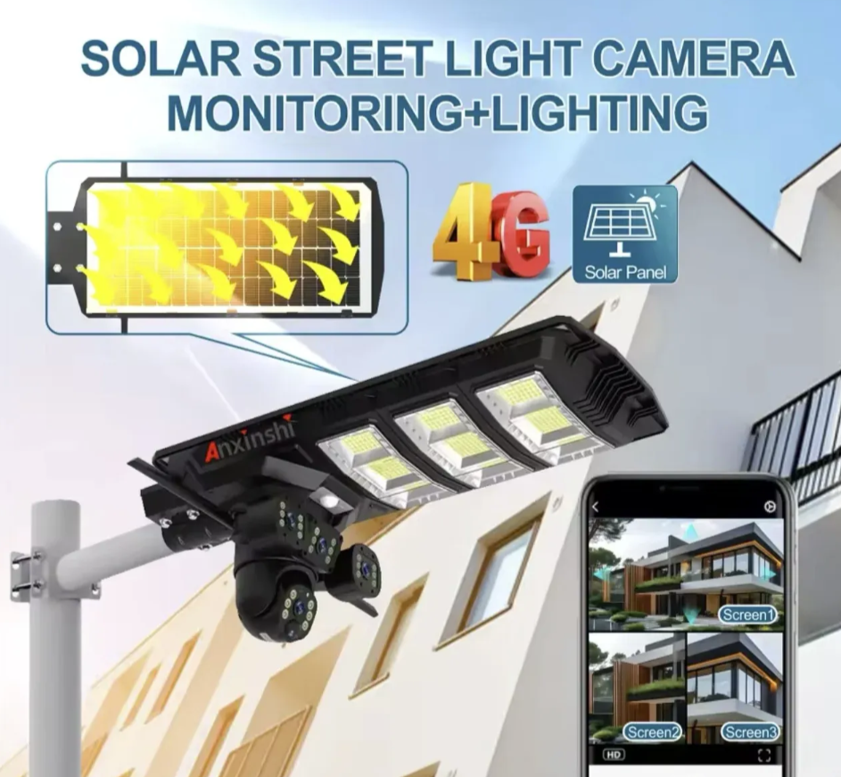 058 - Solarna 4G kamera sa reflektorom 450W i 4 nezavisne kamere (VN-3)