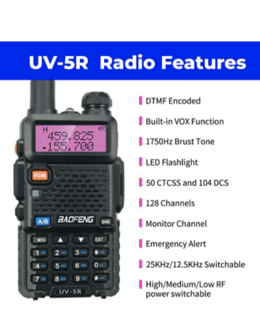 Baofeng UV-5R PLUS 15W dual band radio stanica (RS-1)