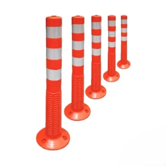 Reflektujući PVC stubić barijera 75cm za parking i gradilišta – Beli i žuti reflekt
