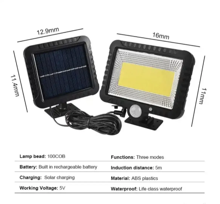 LED solarni reflektor 30W sa odvojivim panelom i PIR senzorom (R-1)