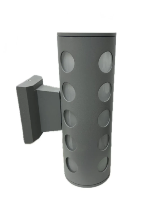 Zidna spoljna svetiljka 2xGU10 aluminijum i staklo siva (R-1)