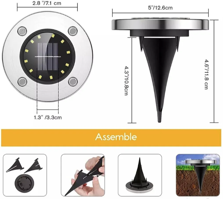 Solarne disk lampe – set od 4 komada za dvorište i dekoraciju (R-1)