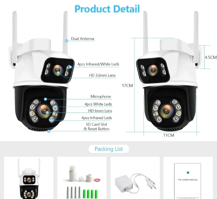 037 - WiFi IP Kamera Dve Glave ICSEE 12MPX PTZ (VN-1)
