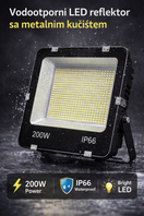 LED reflektor 200 W 6500K IP66 sa metalnim kućištem — slika 2