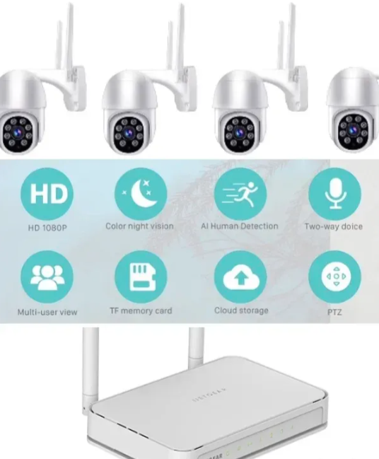 068 - WiFi PTZ set 8MP sa 4 rotirajuće kamere i NVR snimačem (VN-1)