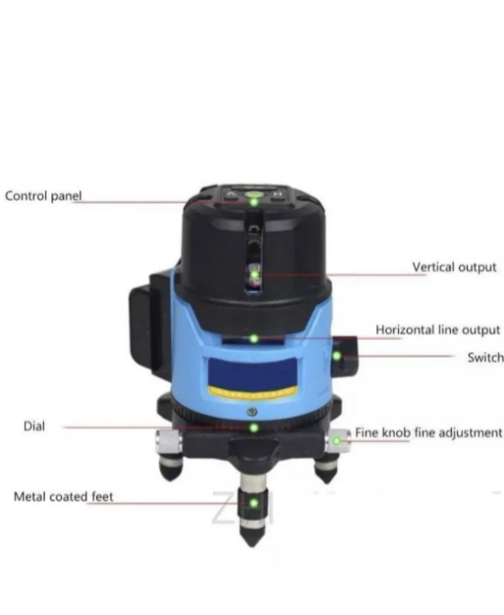 Laserski nivelator sa 3 linije i punjivom baterijom (AA-1)
