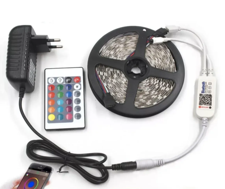 RGB LED traka 5m sa WiFi Bluetooth kontrolom i daljinskim (LT-1)