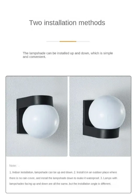 Zidna lampa kugla prečnika 150 mm – E27 grlo, IP44, bela (R-1)