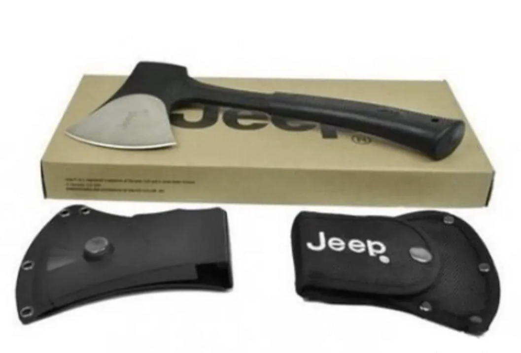 Lovačka sekirica Jeep 30.5cm – Čelično sečivo, gumena drška, 700g (LK)