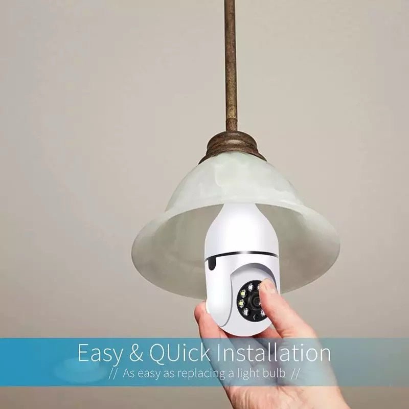 WiFi IP kamera 12MP E27 – 2.4GHz i 5GHz, rotacija 360°, iCSee (VN-1)