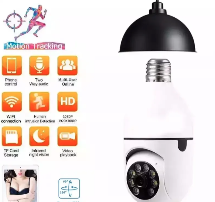 049 - Rotirajuća WiFi IP PTZ Kamera u Sijalici 8MP (VN-1)