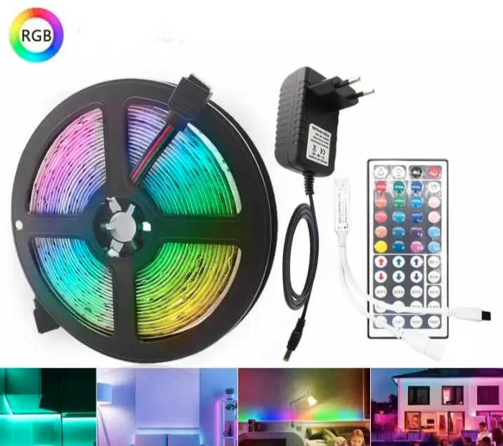 RGB LED traka 10m sa daljinskim upravljačem delimično vodootporna (LT-1)