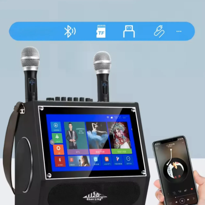 Karaoke sistem Zvučnik sa touch tabletom 15 inča i dva bežična mikrofona (Z-1)