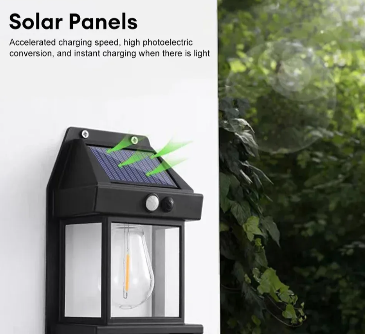 Solarna LED zidna lampa sa Edison sijalicom i senzorom pokreta (R-1)